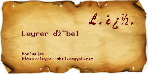 Leyrer Ábel névjegykártya